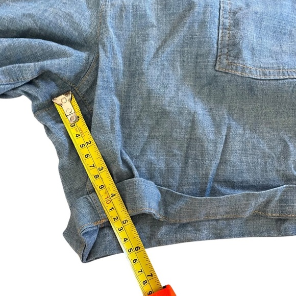 Jordache Casual Blue chambray soft lightweight cotton Shorts women’s large - Picture 8 of 9
